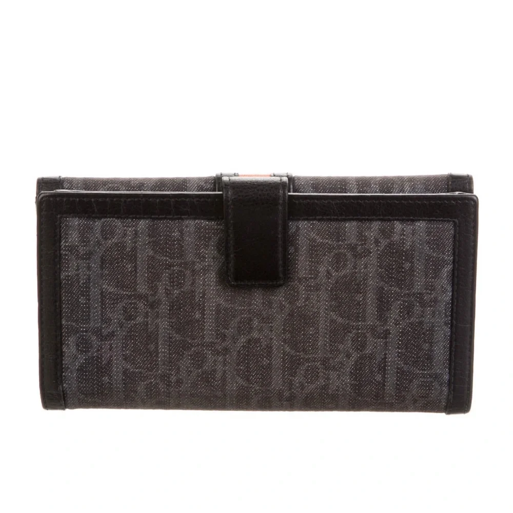 Authentic Vintage Christian Dior Canvas with Leather trim Continental Wallet